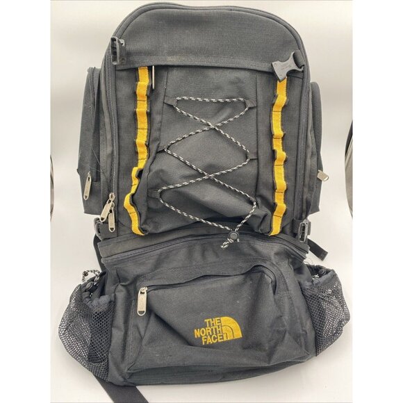 The North Face Hiking Backpack Yellow Black Pack Padded Waist Straps